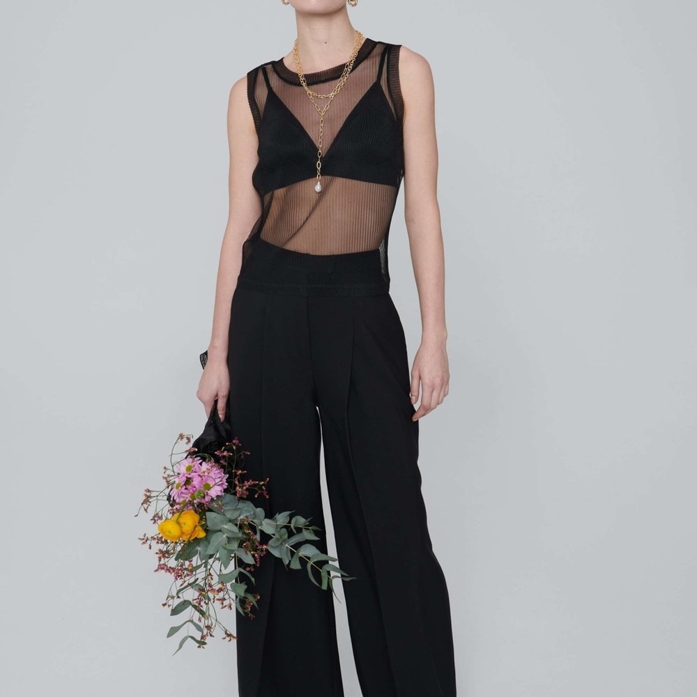 Sheer black Esthe top NWT